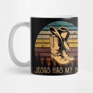 Jesus Has My Back Cowboy Boots Mug